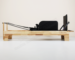 DZ1381 Oak Wood Professional Studio Reformer with Polished Stainless Steel Components