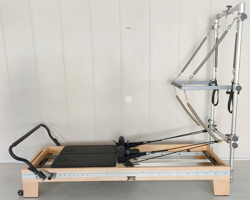 DZ132-4TS maple wood movable footbar two-way rail pilates reformer machine