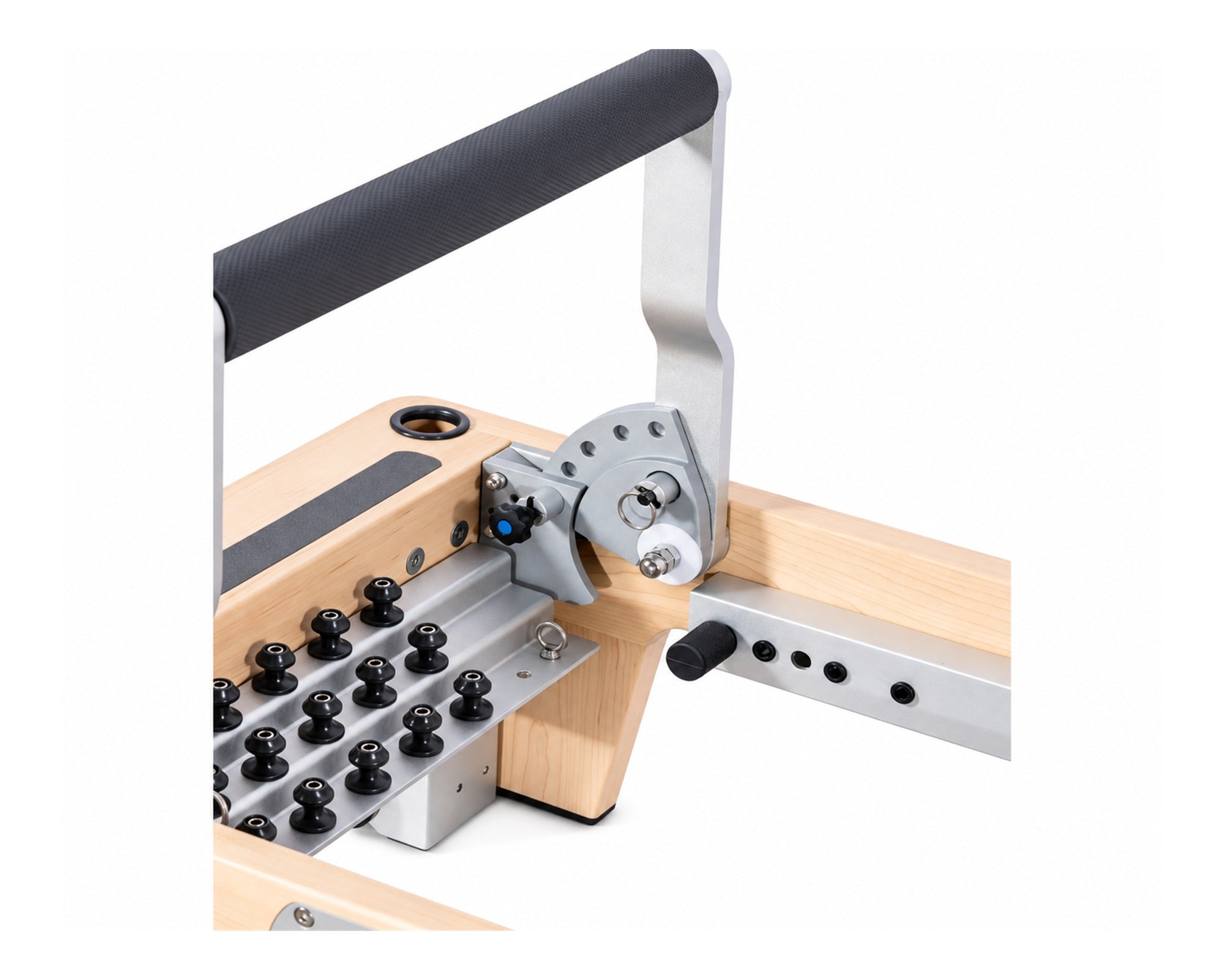 DZ1862 Pilates reformer footbar angle adjustment pins and spring attachment bar