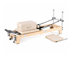 TMAX DZ1862 Canadian maple Pilates reformer with sitting box and jumpboard on white background